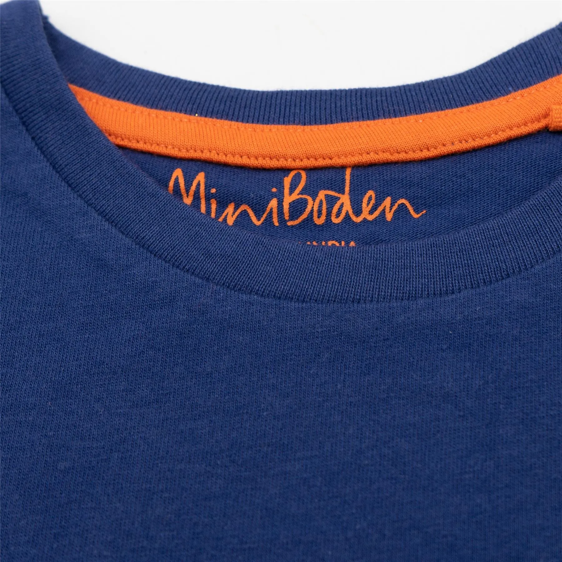 Mini Boden Boys Relaxing Sloth Holiday Navy Blue Short Sleeve Tops