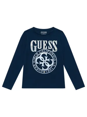 Navy Long Sleeve T-Shirt (7-16) Guess