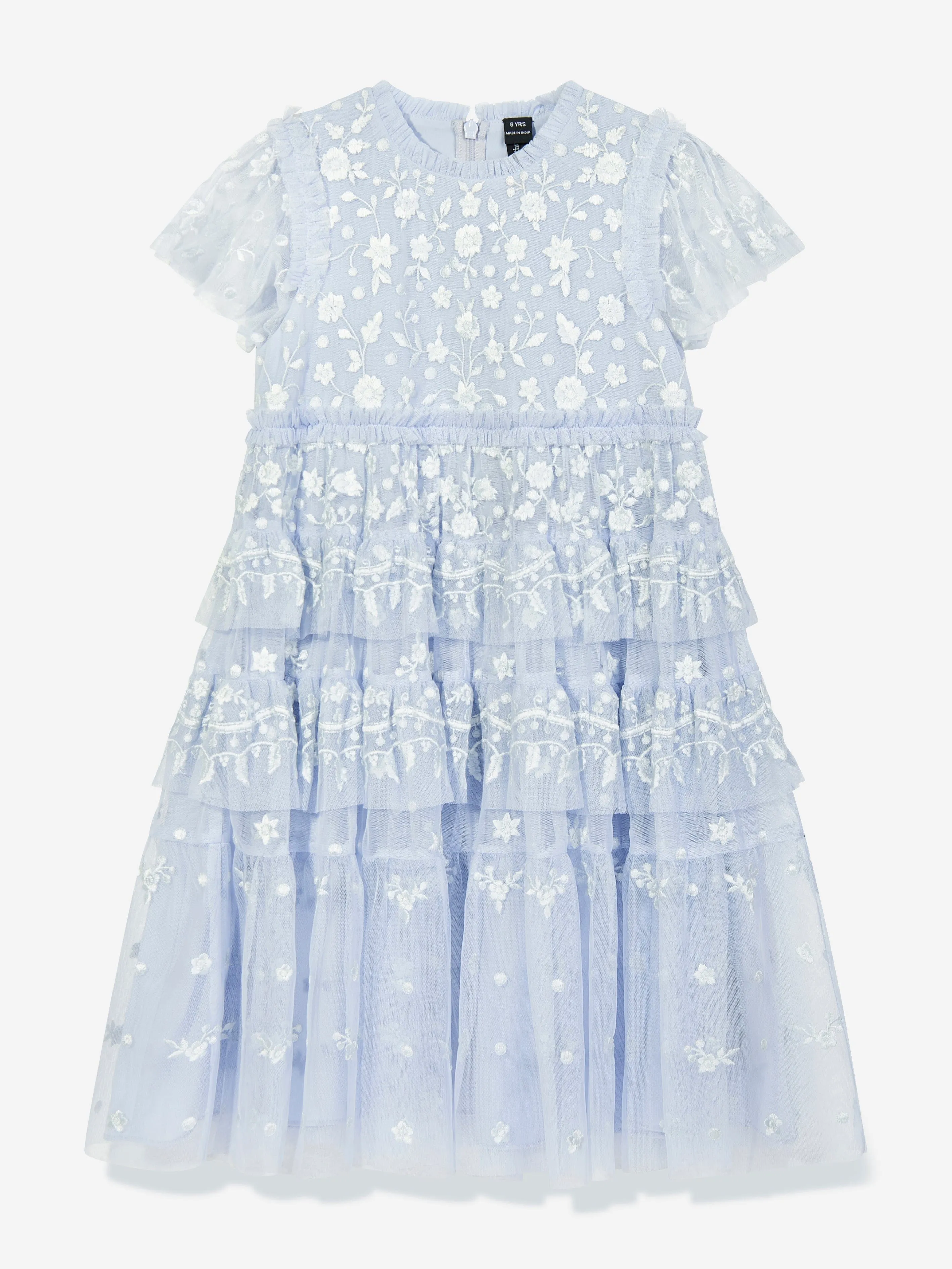 Needle & Thread Girls Angelica Lace Dress in Blue