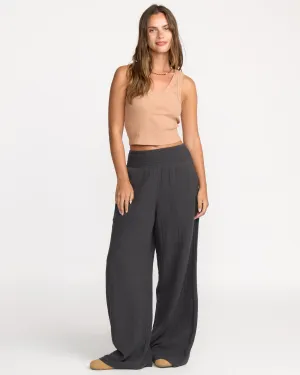 New Waves Gauze Elastic Waist Pants - Black Sands Billabong