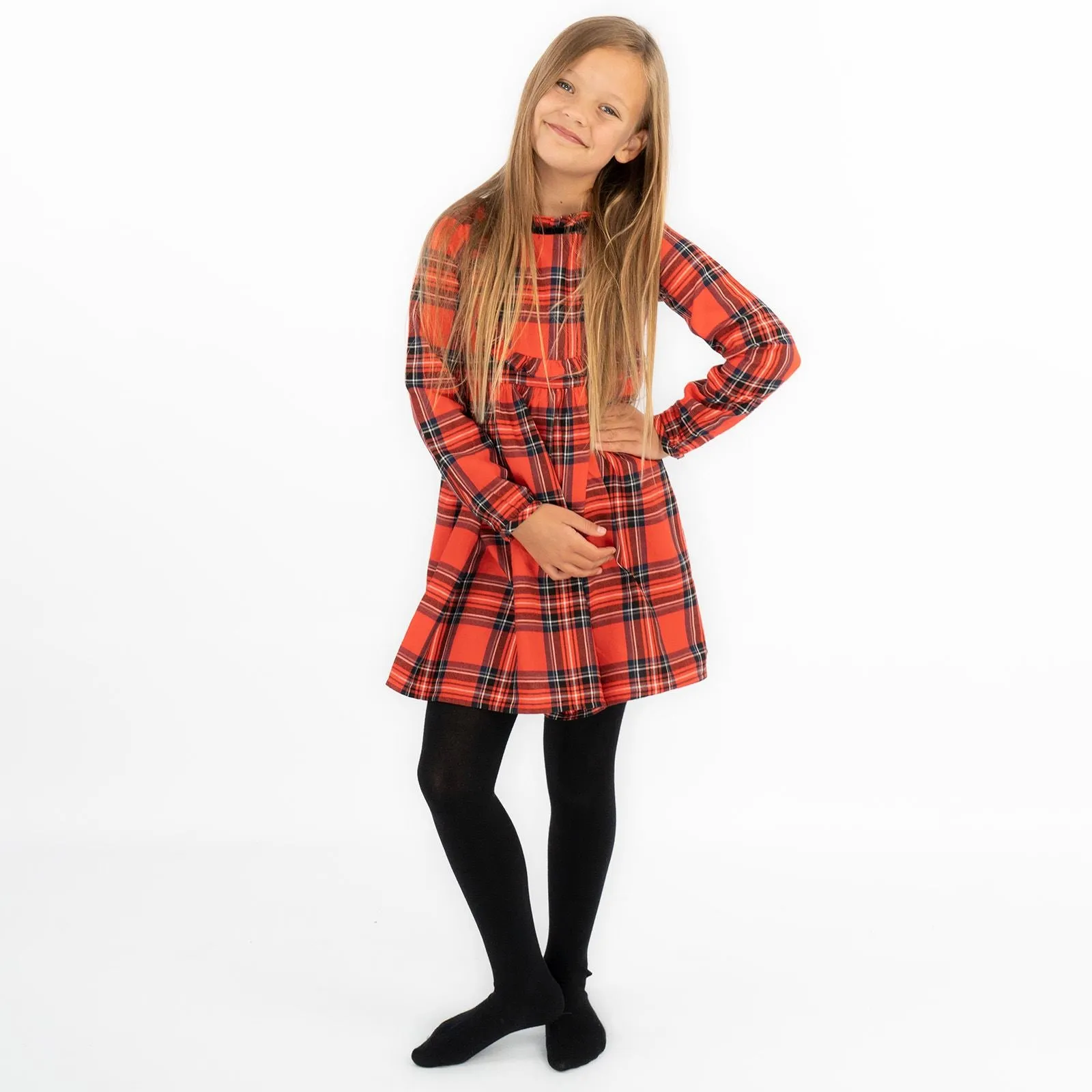 Next Girls Red Check Dress