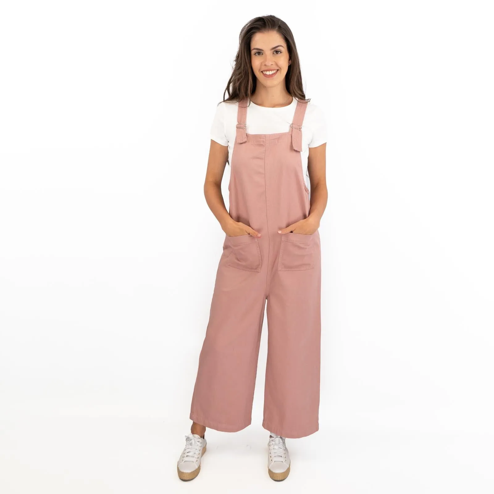 Next Wide Leg Easy Wear Twill Dungarees Relaxed Fit Comfortable Wear