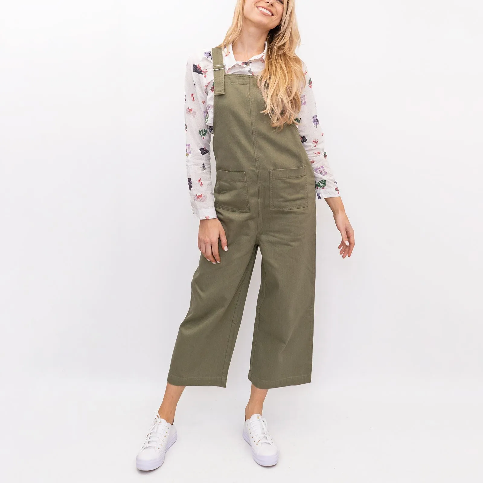 Next Wide Leg Easy Wear Twill Dungarees Relaxed Fit Comfortable Wear