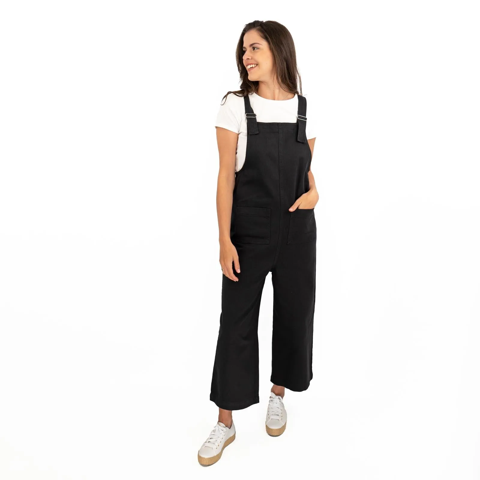 Next Wide Leg Easy Wear Twill Dungarees Relaxed Fit Comfortable Wear