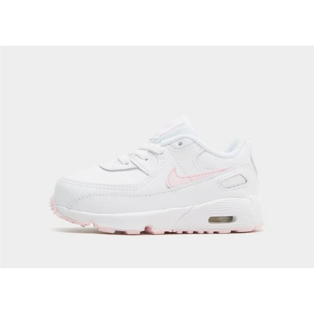 Nike Air Max 90 Leather White/Pink Foam-White-White  CD6868-121 Toddler