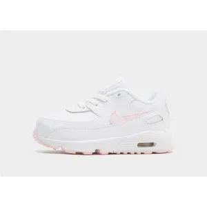 Nike Air Max 90 Leather White/Pink Foam-White-White  CD6868-121 Toddler