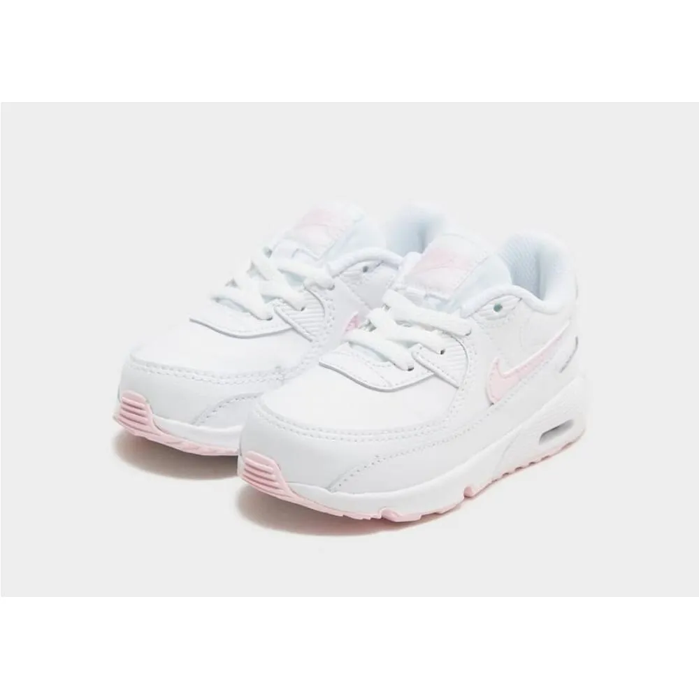Nike Air Max 90 Leather White/Pink Foam-White-White  CD6868-121 Toddler