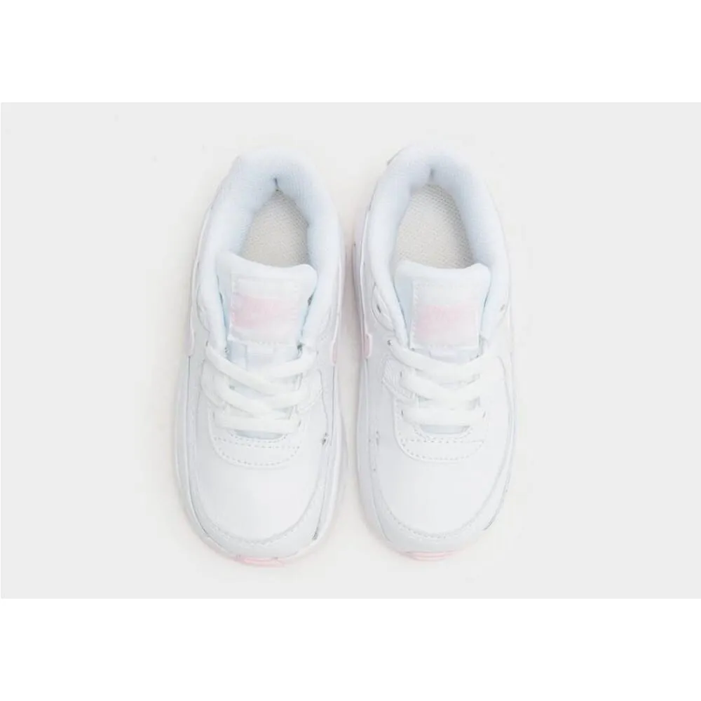 Nike Air Max 90 Leather White/Pink Foam-White-White  CD6868-121 Toddler