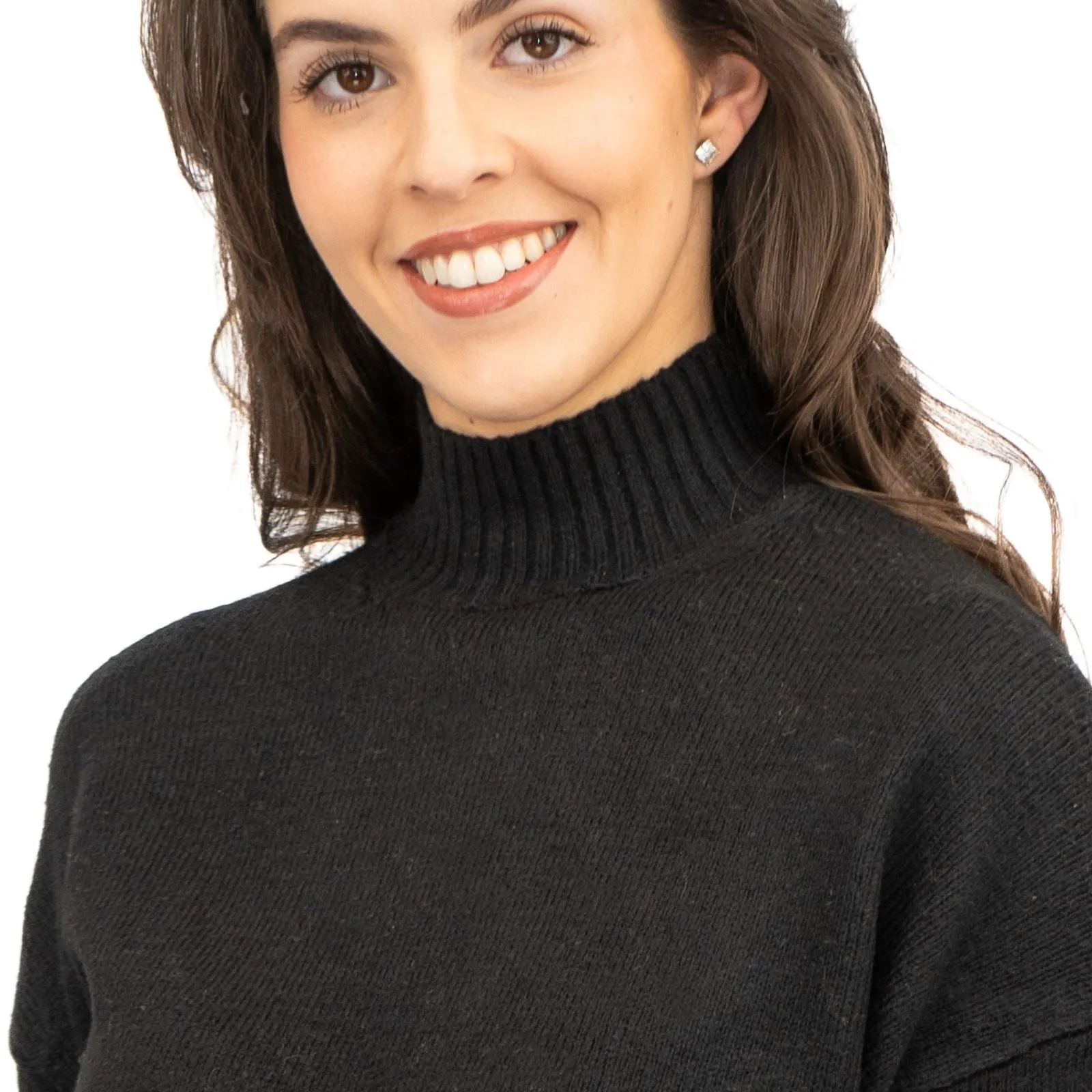 Nobodys Child Longline Jumper Funnel Neck Supersoft Black