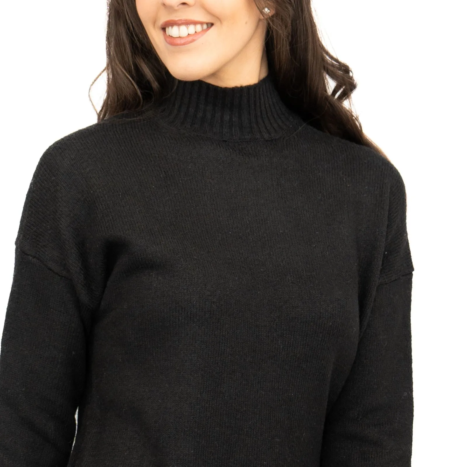 Nobodys Child Longline Jumper Funnel Neck Supersoft Black