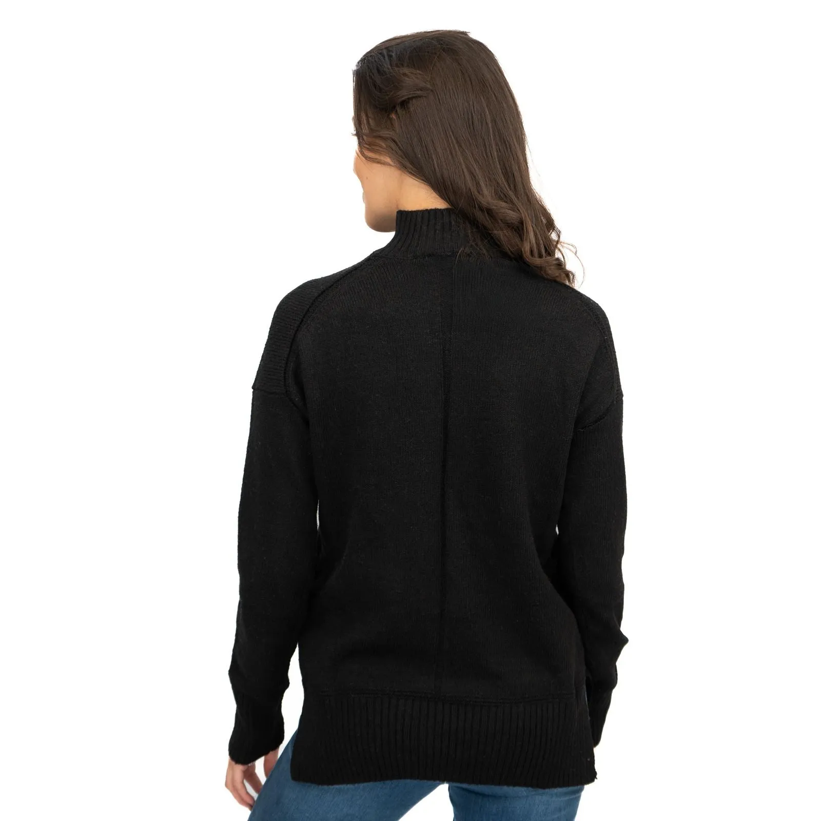 Nobodys Child Longline Jumper Funnel Neck Supersoft Black