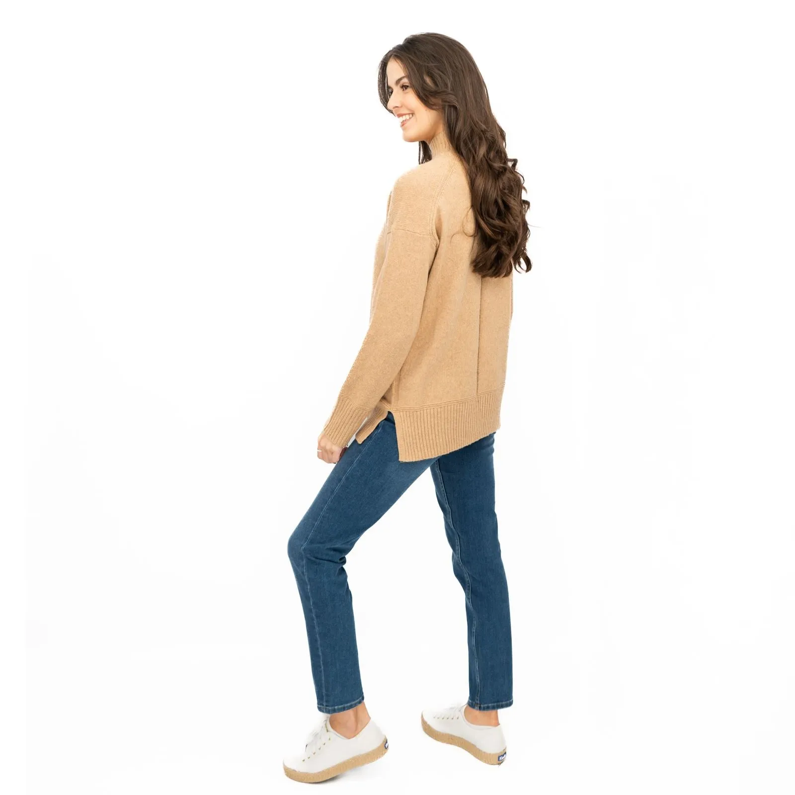 Nobodys Child Longline Jumper Funnel Neck Supersoft Camel