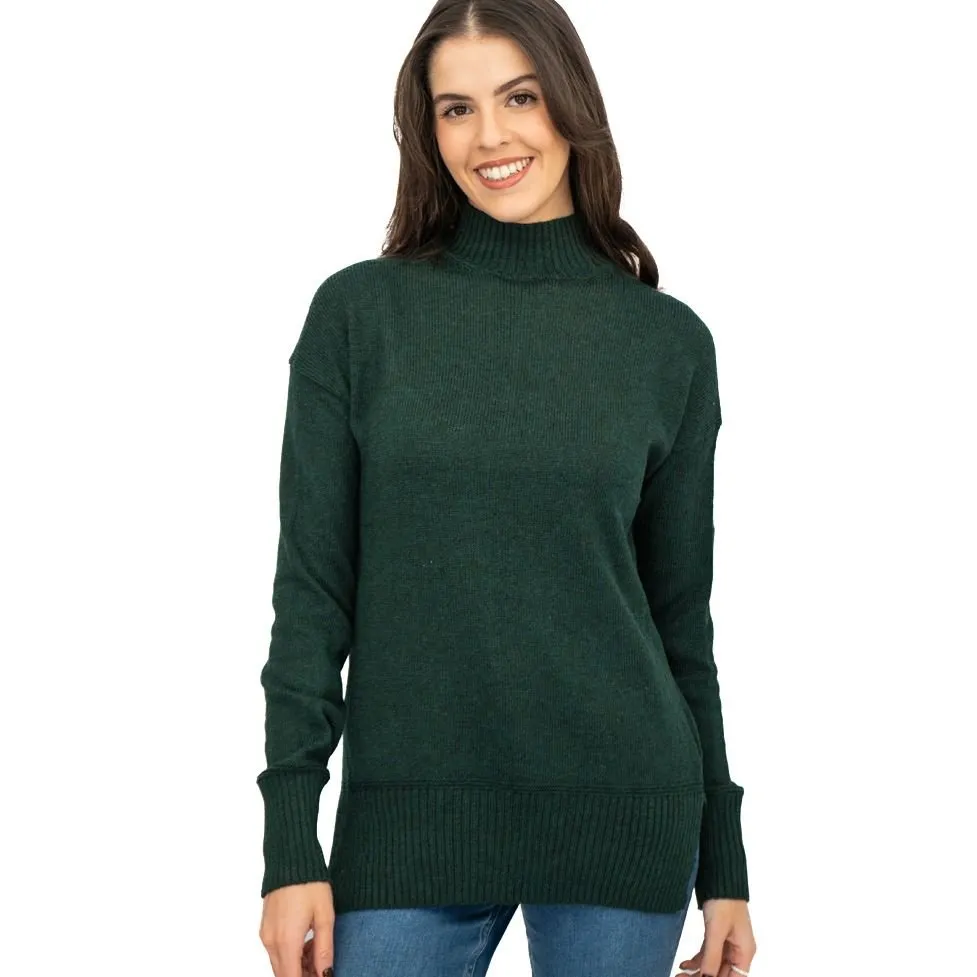 Nobodys Child Longline Jumper Funnel Neck Supersoft Green