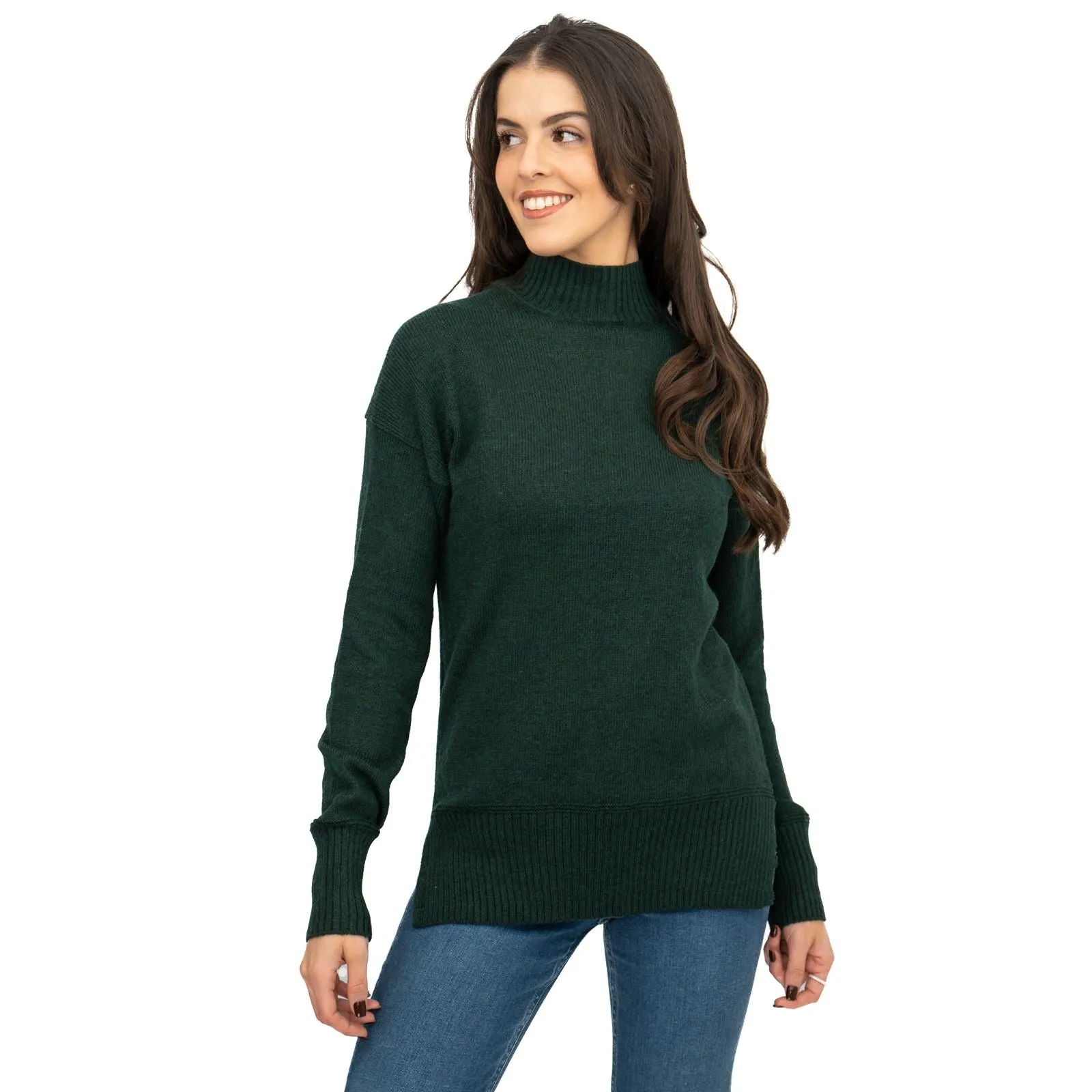 Nobodys Child Longline Jumper Funnel Neck Supersoft Green