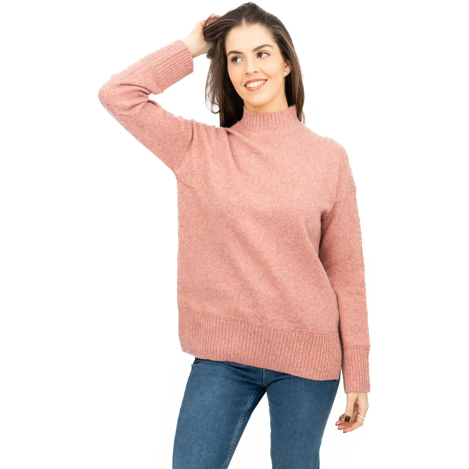 Nobodys Child Longline Jumper Funnel Neck Supersoft Green