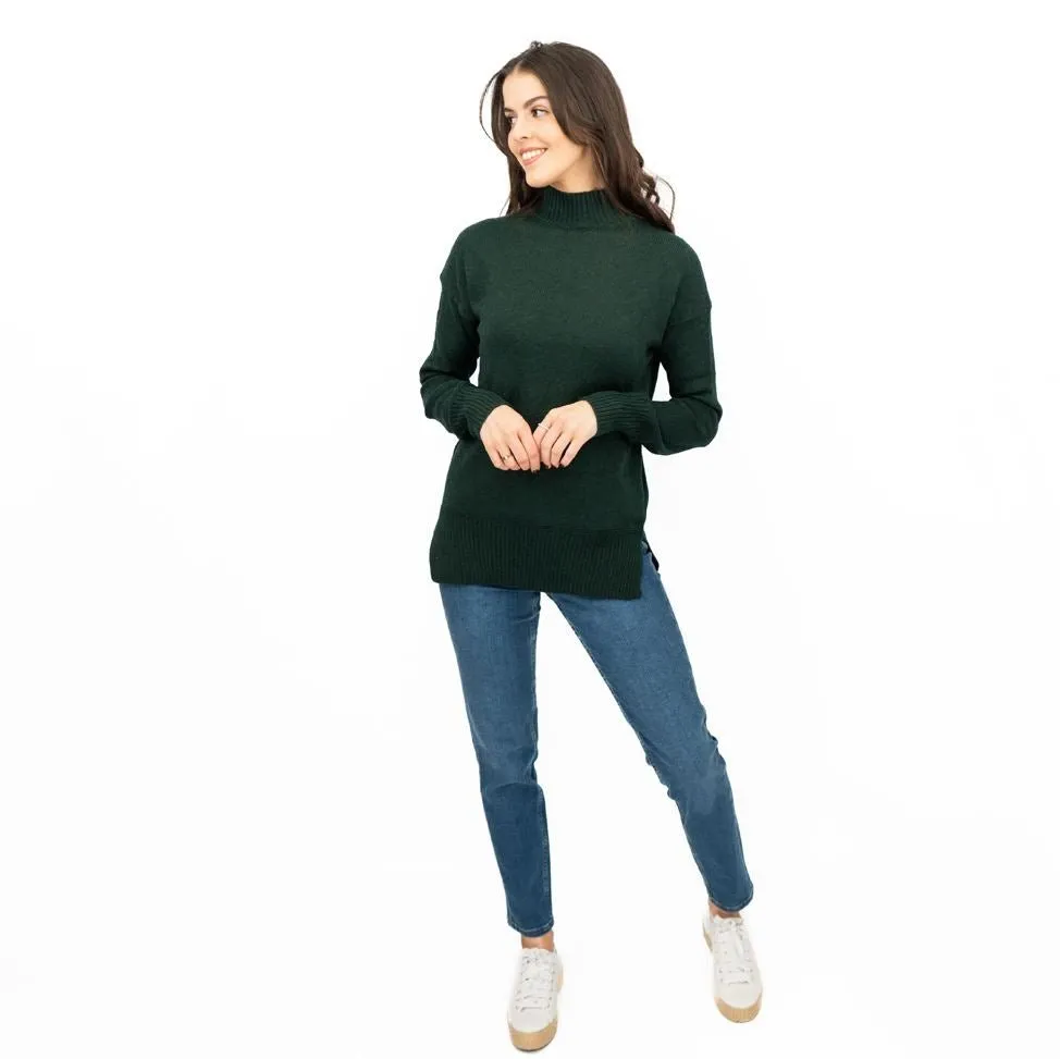 Nobodys Child Longline Jumper Funnel Neck Supersoft Green