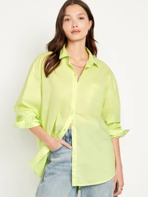 Oversized Button-Down Boyfriend Shirt for Women