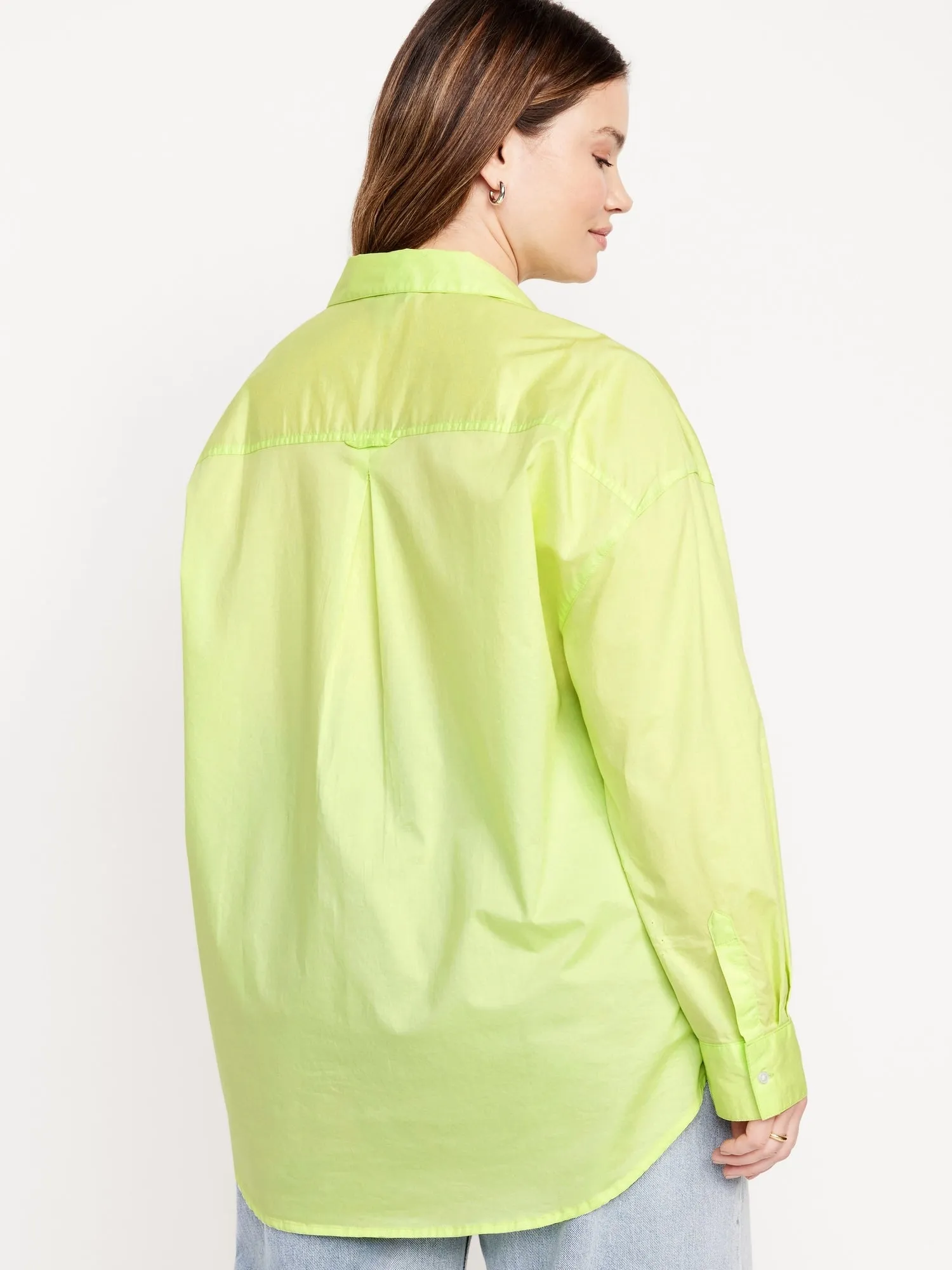 Oversized Button-Down Boyfriend Shirt for Women