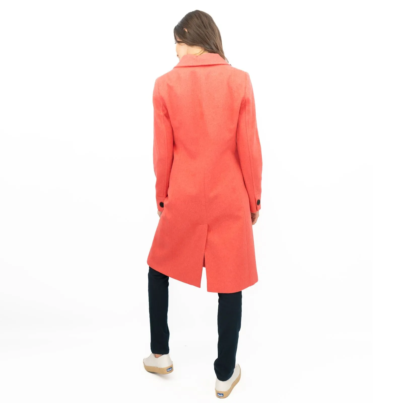 Phase Eight Revere Coat Wool Blend Double Breasted Knee Length Pink