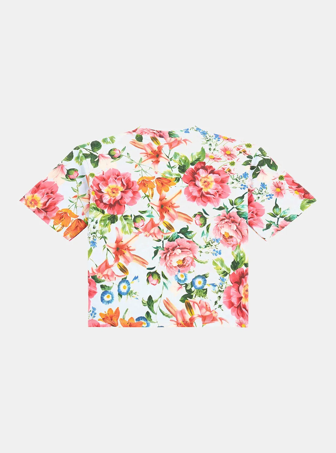 Red Floral Print Short Sleeve T-Shirt (7-16) Guess