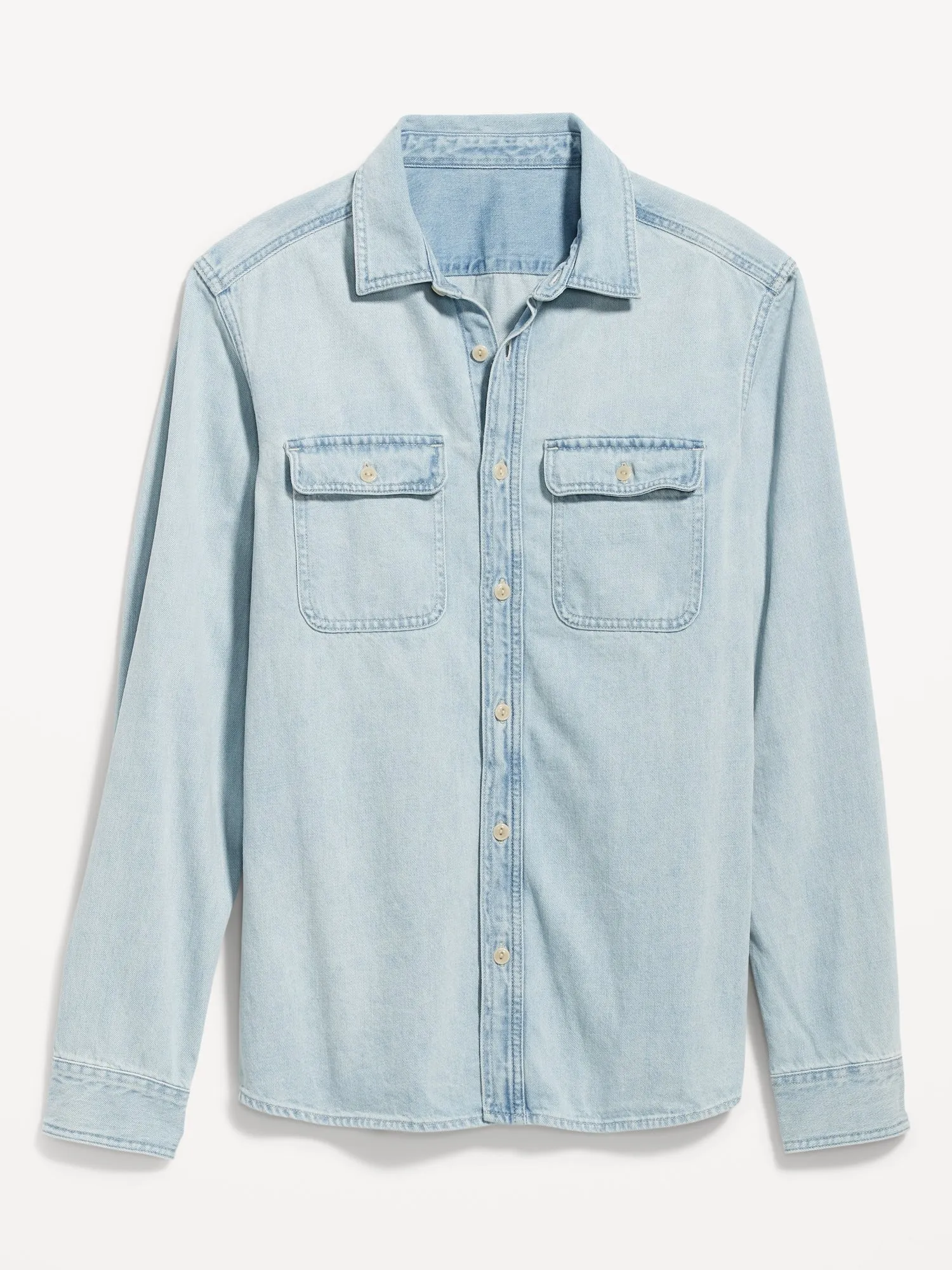 Regular-Fit Non-Stretch Jean Workwear Shirt for Men