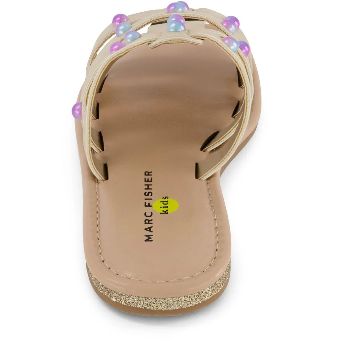 Riley Pava Girls Faux Leather Padded Footbed Slide Sandals