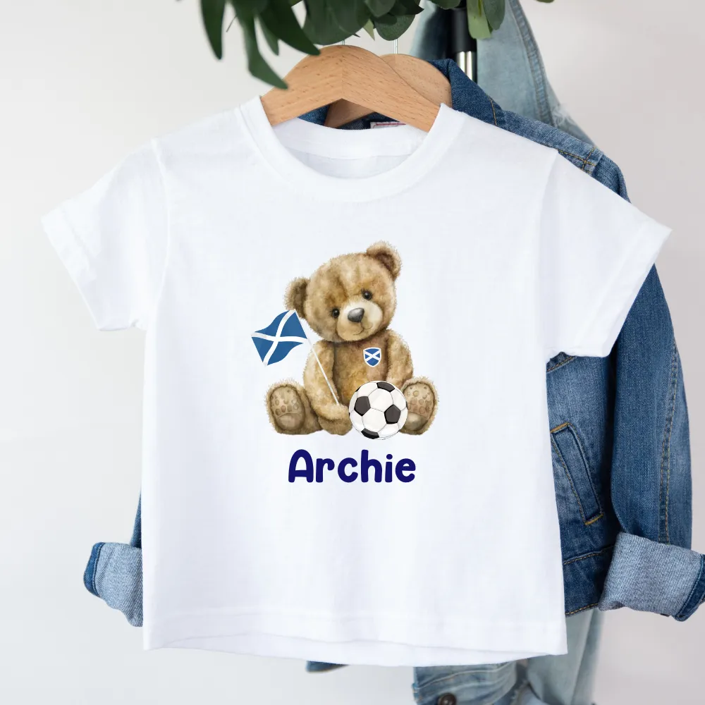 Scotland Bear Personalised Kids T-Shirt