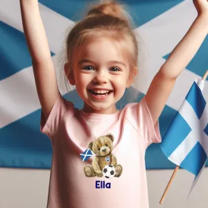 Scotland Bear Personalised Kids T-Shirt