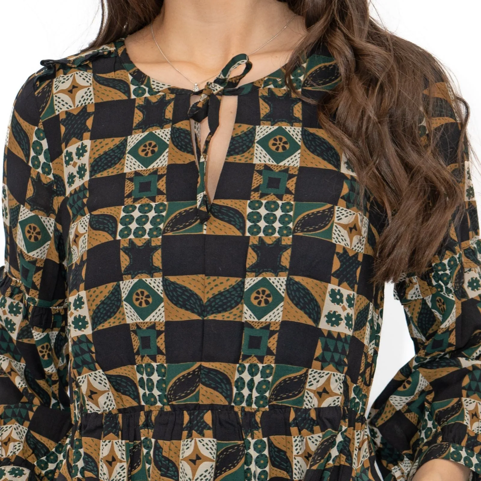 Seasalt Black Dearling Dress Tiered Patchwork