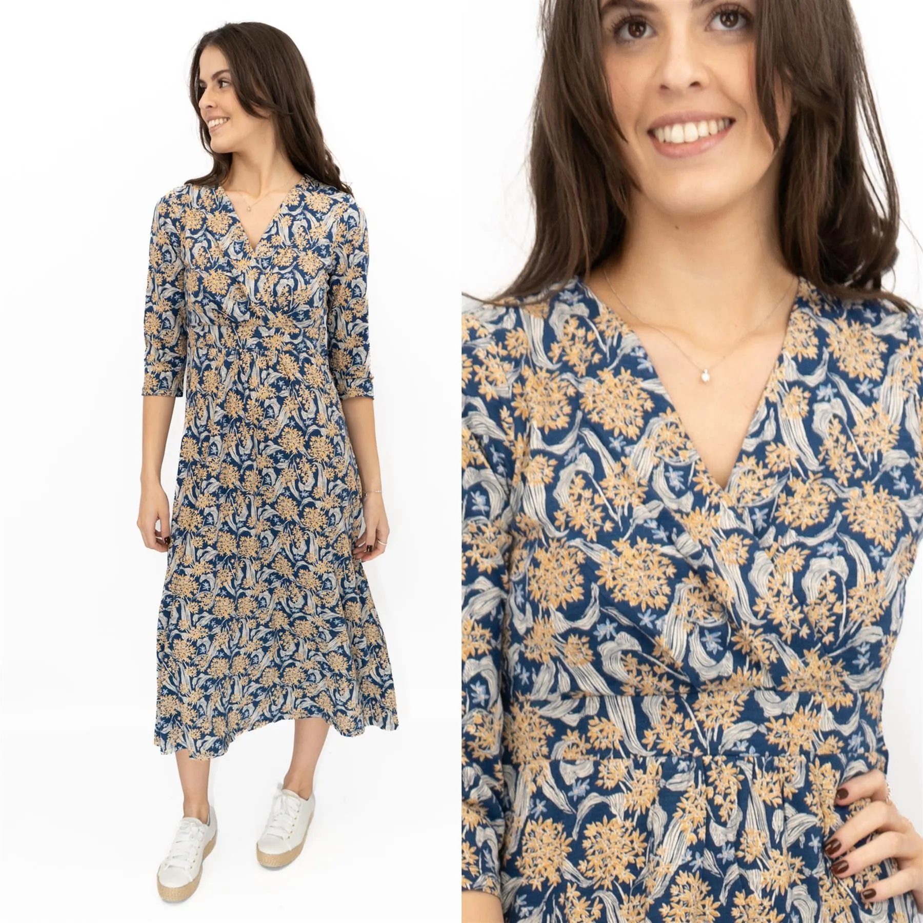 Seasalt Blue Chapelle Dress in Woodland Garlic Marine