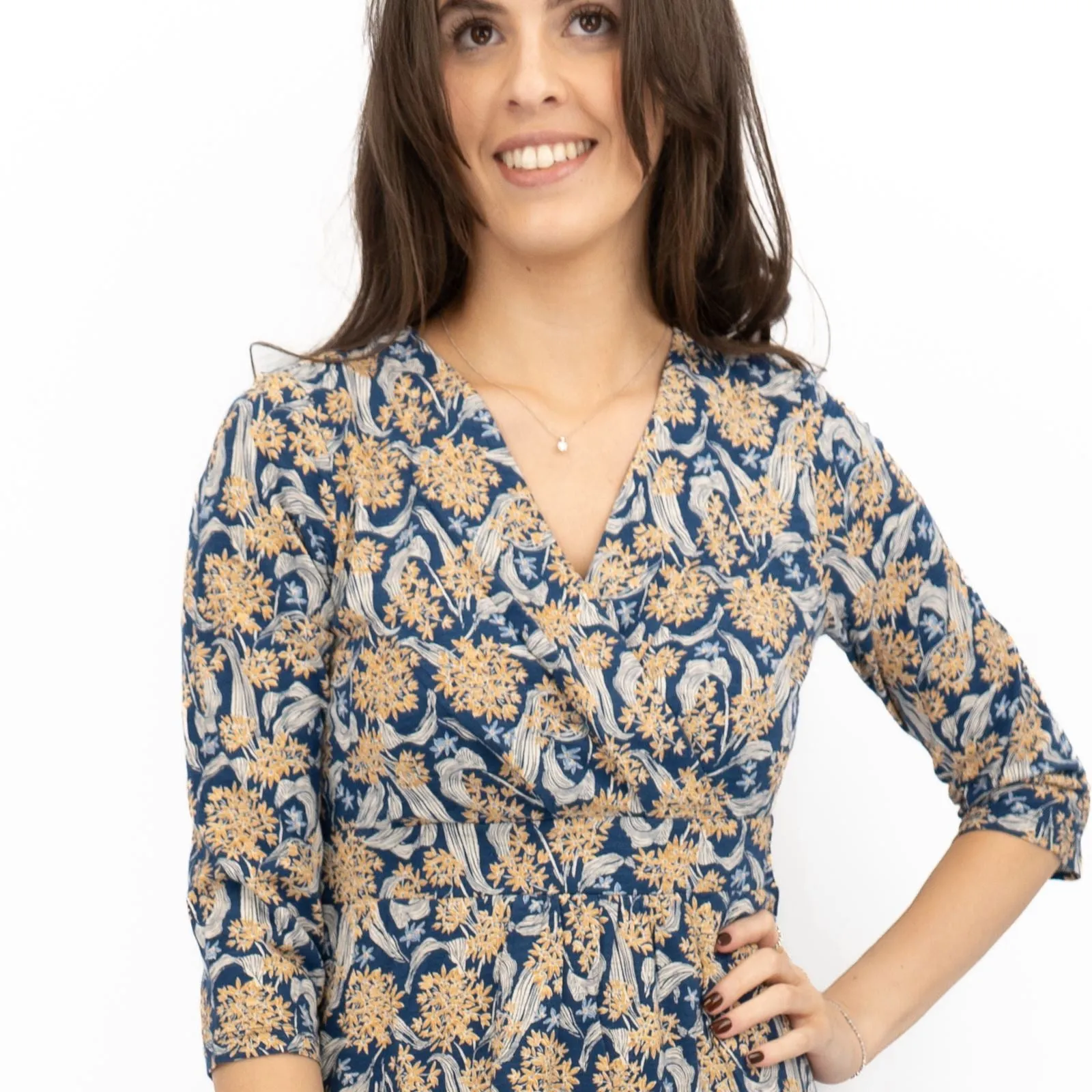 Seasalt Blue Chapelle Dress in Woodland Garlic Marine
