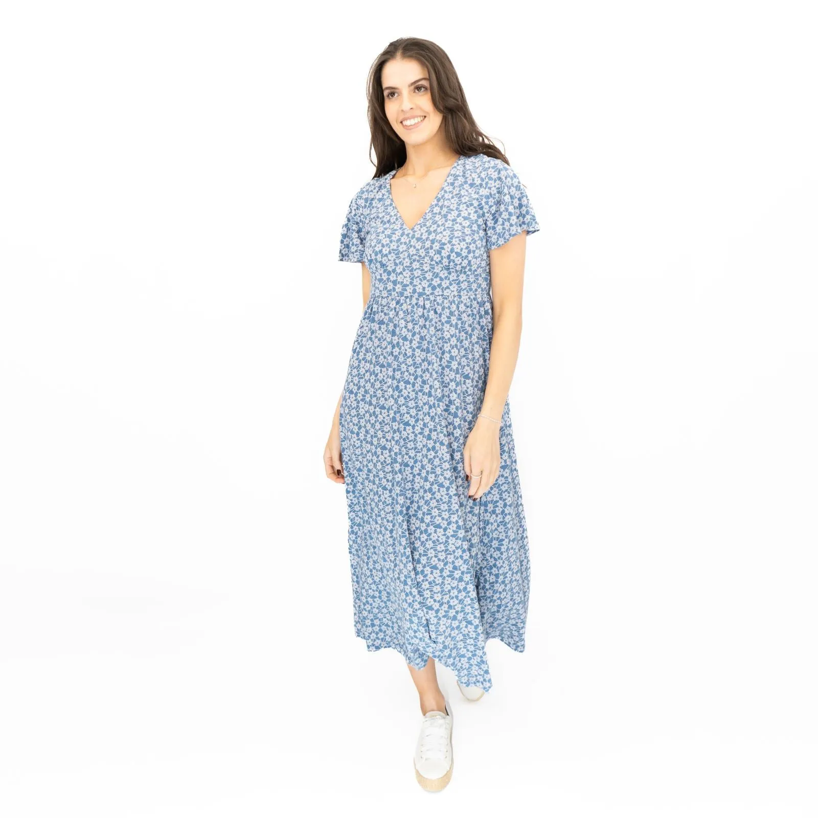 Seasalt Blue Chateaux Dress Floral Flower Net Whirl