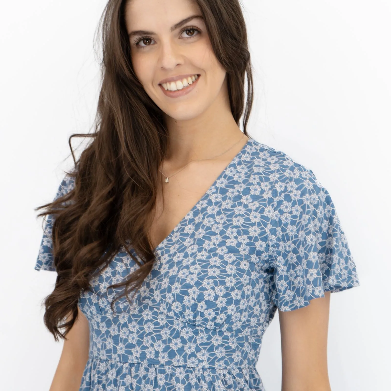 Seasalt Blue Chateaux Dress Floral Flower Net Whirl