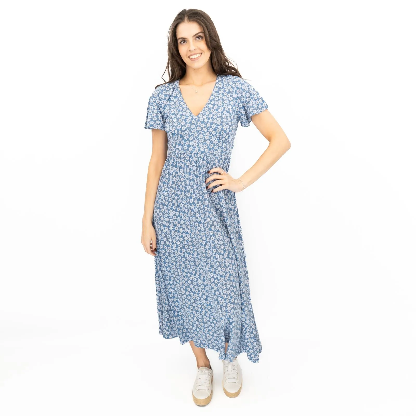 Seasalt Blue Chateaux Dress Floral Flower Net Whirl