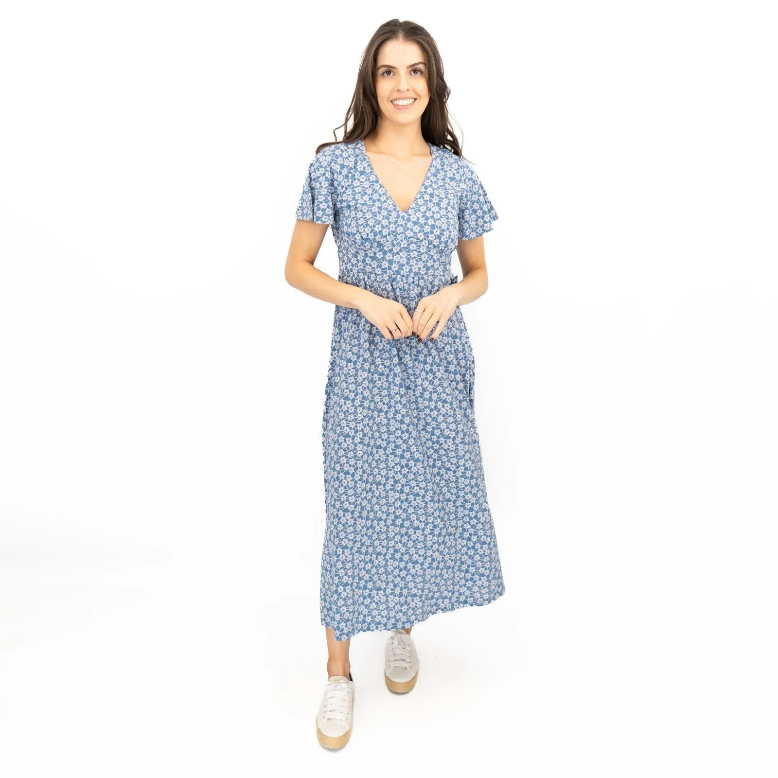 Seasalt Blue Chateaux Dress Floral Flower Net Whirl