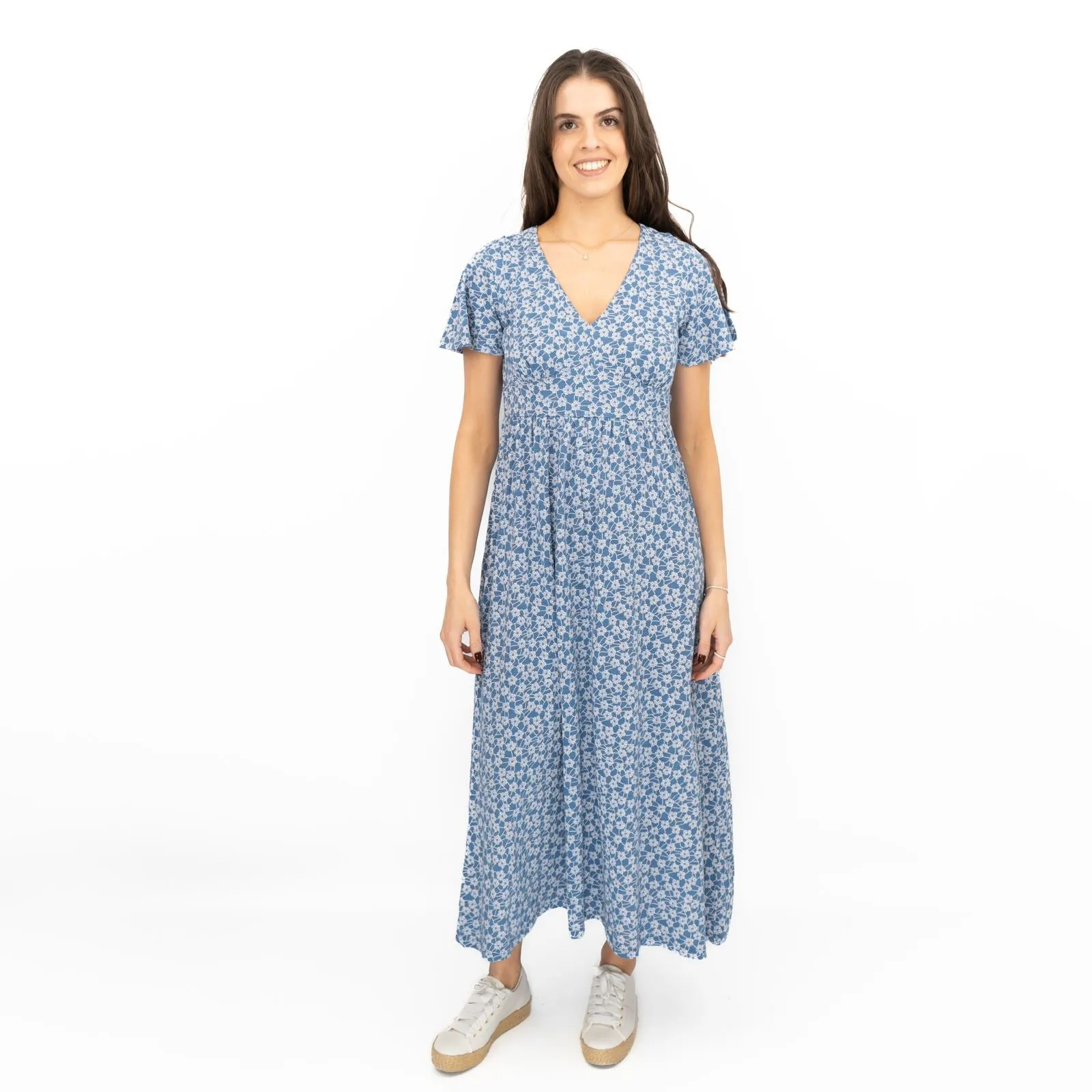 Seasalt Blue Chateaux Dress Floral Flower Net Whirl