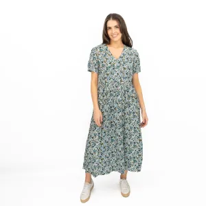 Seasalt Blue Tea Dress Birch Leaf Midaxi