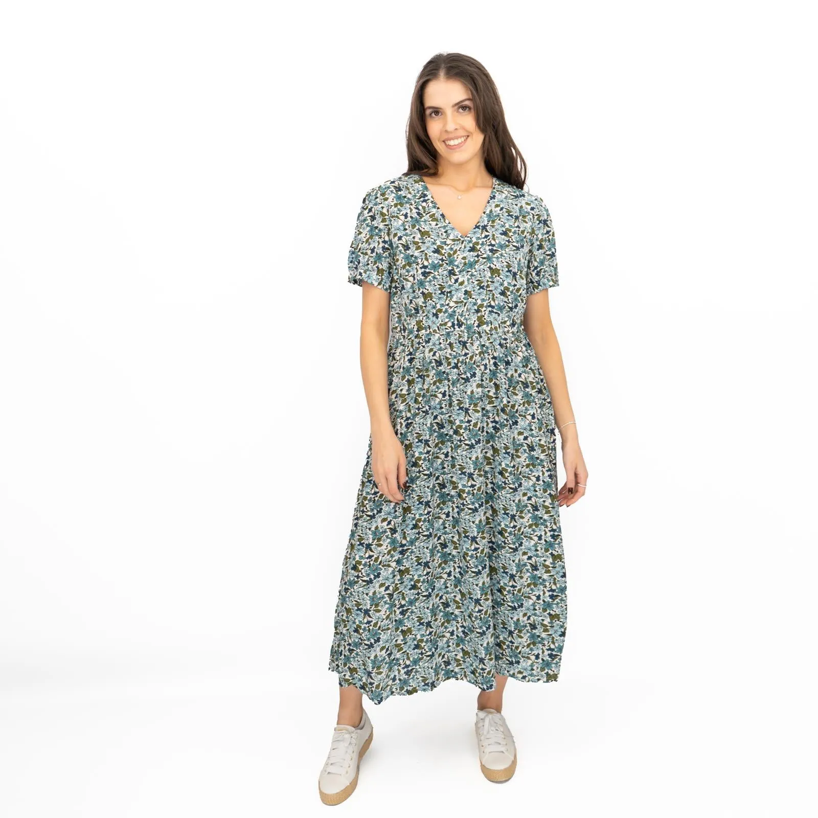 Seasalt Blue Tea Dress Birch Leaf Midaxi