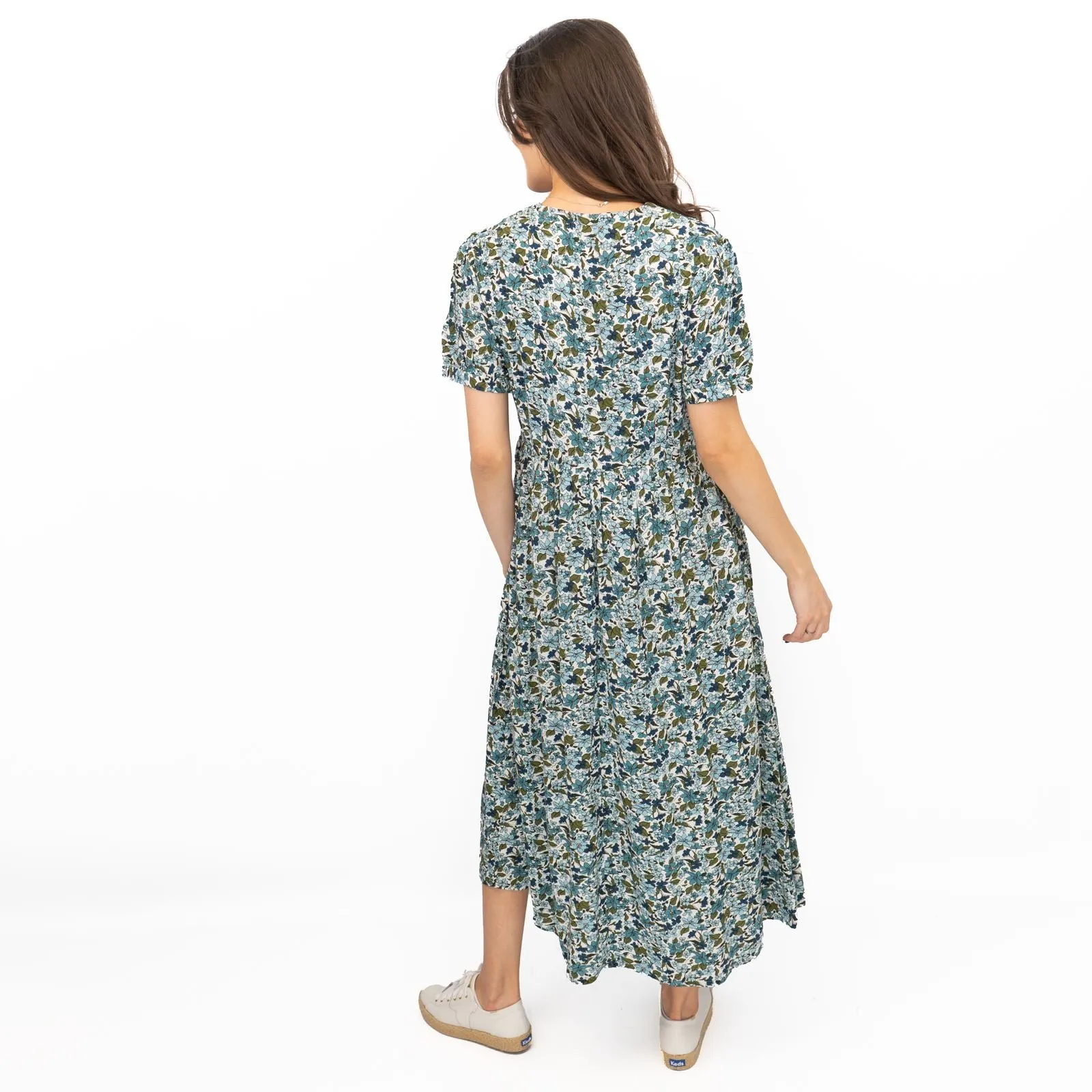Seasalt Blue Tea Dress Birch Leaf Midaxi