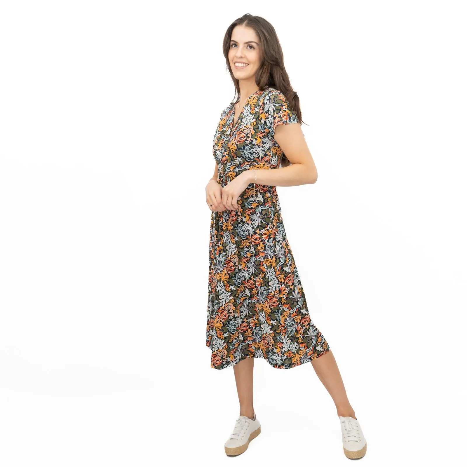Seasalt Chapelle Midi Dress Honeysuckle Maritime Print