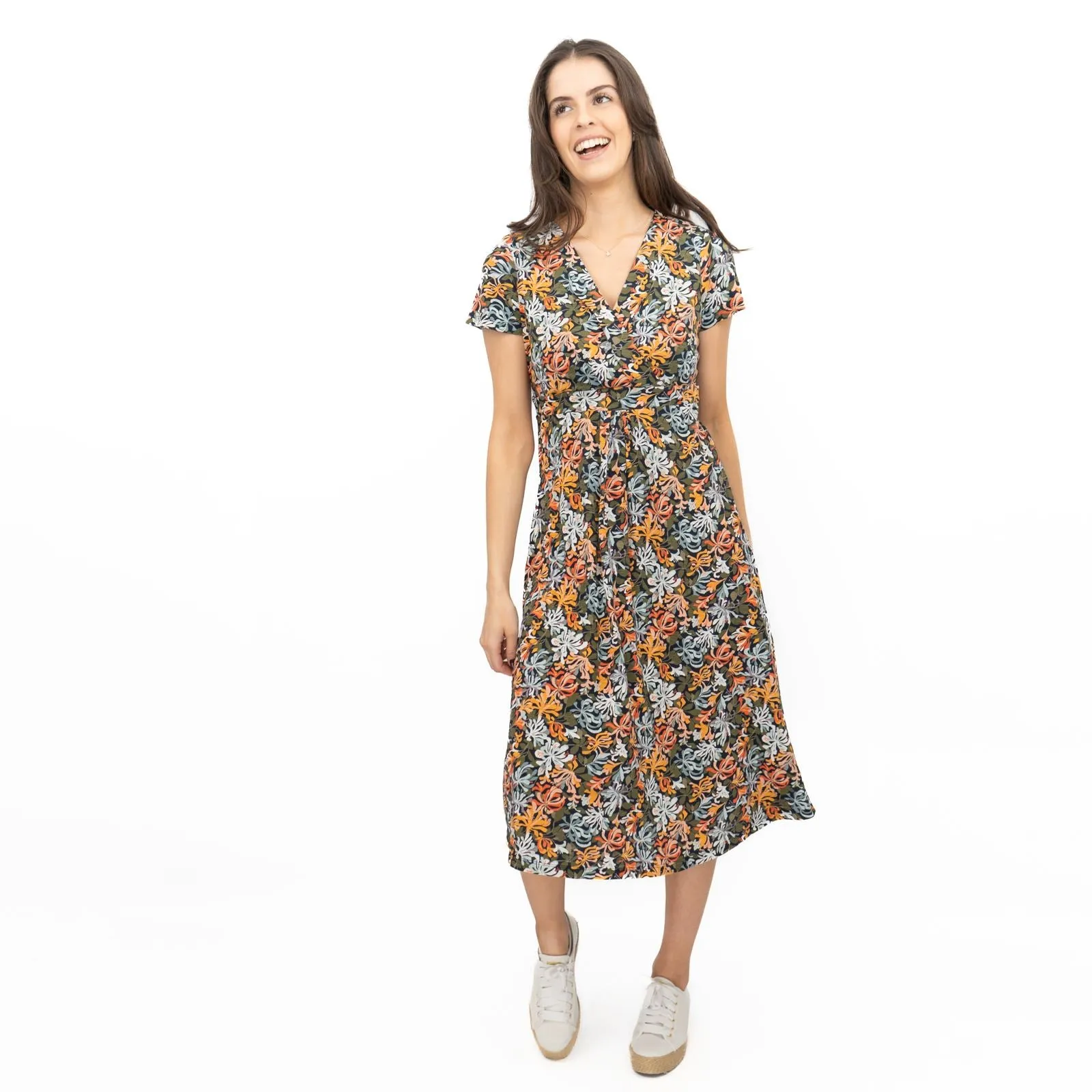 Seasalt Chapelle Midi Dress Honeysuckle Maritime Print