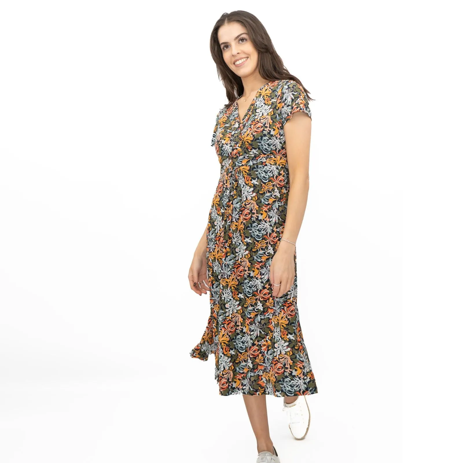 Seasalt Chapelle Midi Dress Honeysuckle Maritime Print