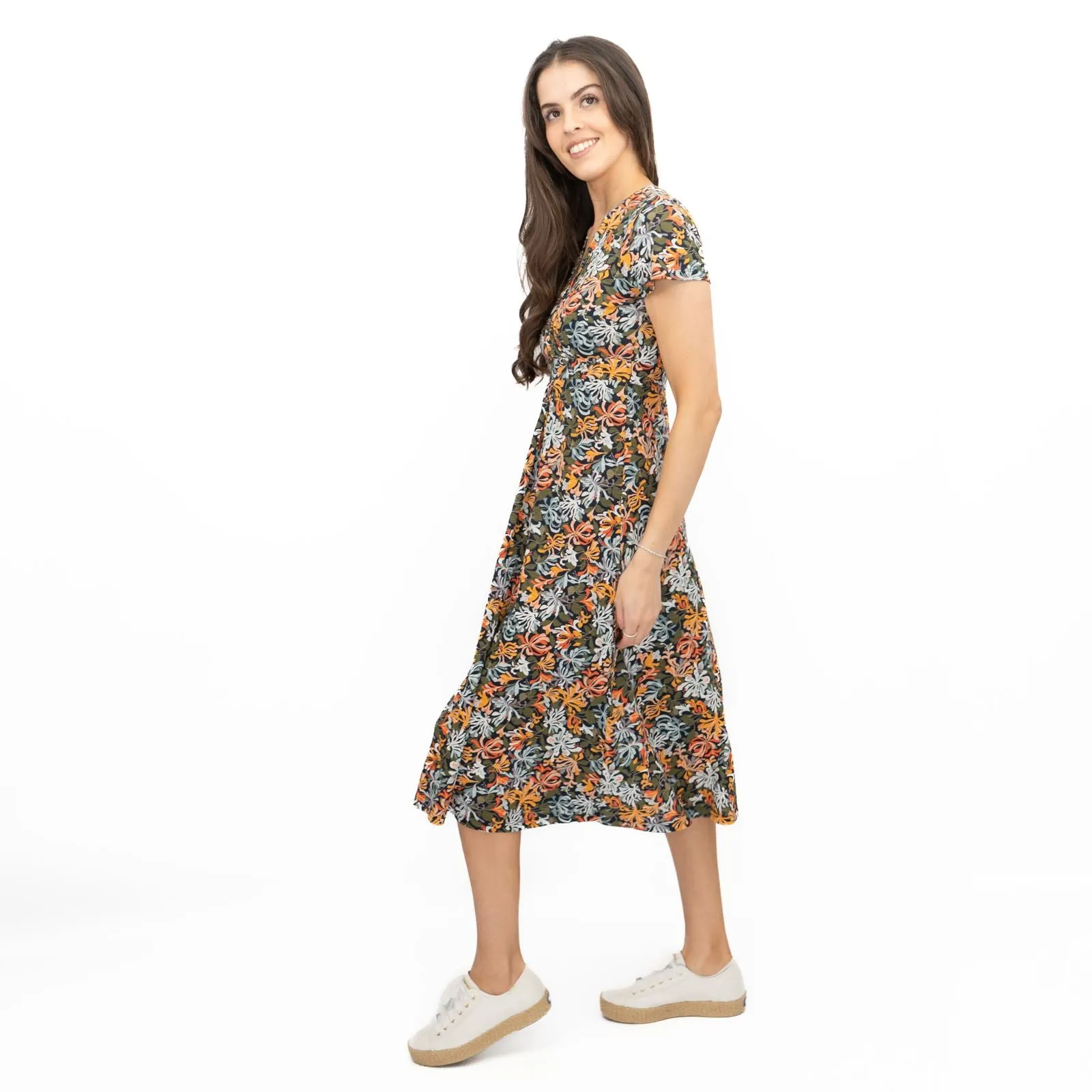 Seasalt Chapelle Midi Dress Honeysuckle Maritime Print