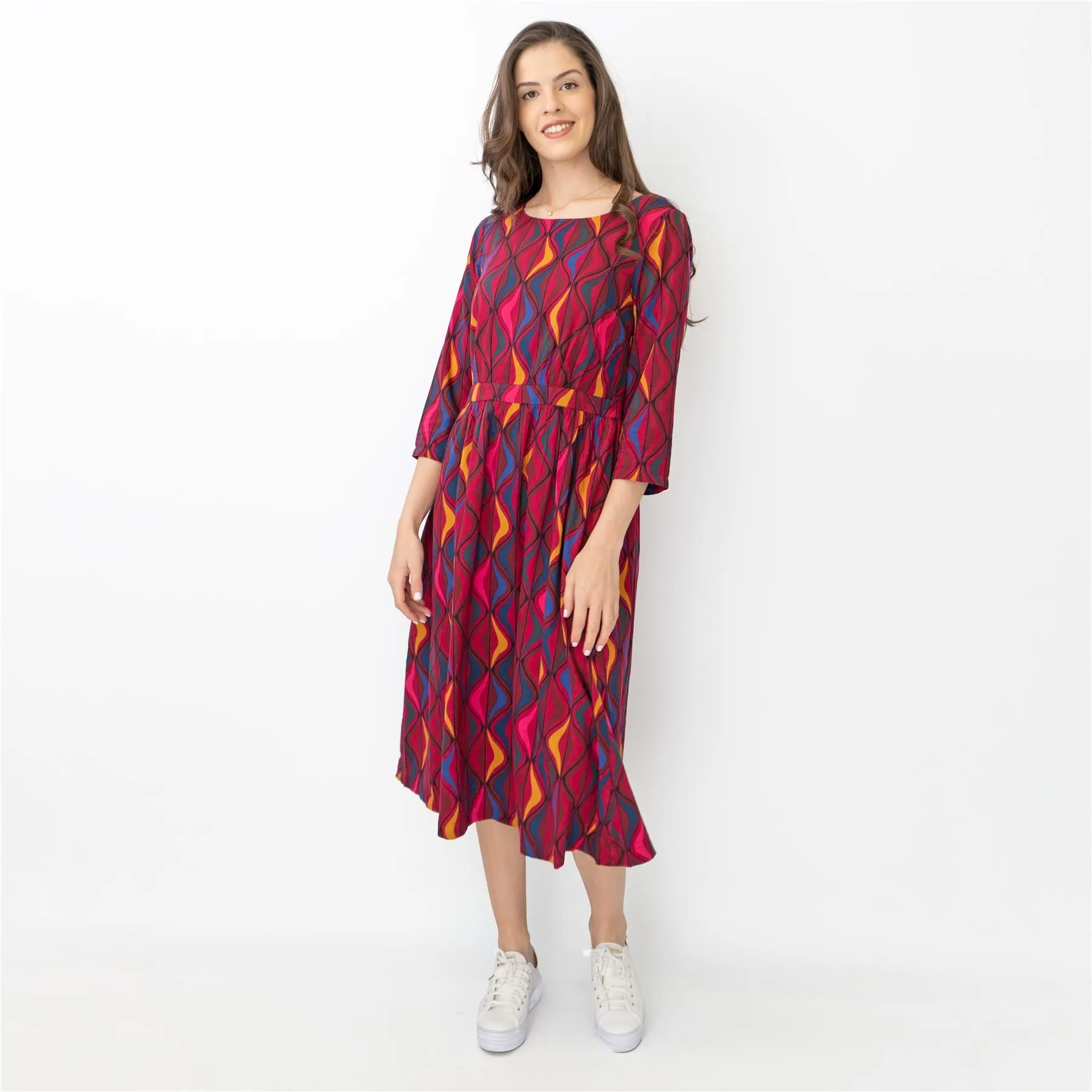 Seasalt Forestry Dress Festive Ribbons Red Ship