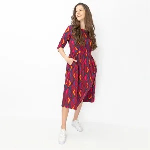 Seasalt Forestry Dress Festive Ribbons Red Ship
