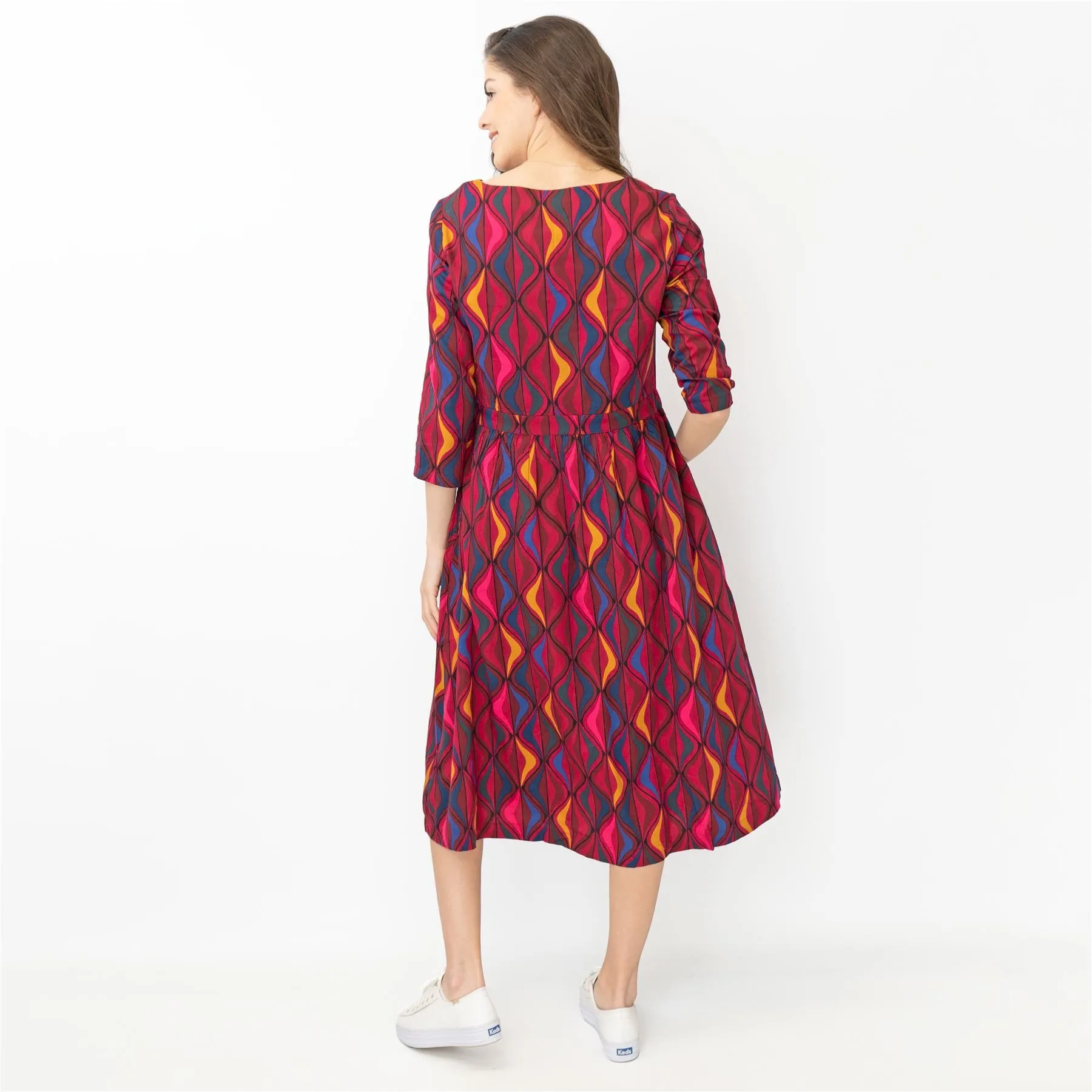 Seasalt Forestry Dress Festive Ribbons Red Ship