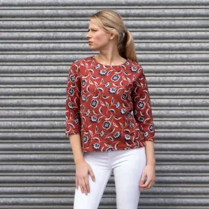 Seasalt Harbour Gallery Floral Print 3/4 Sleeve Loose Top
