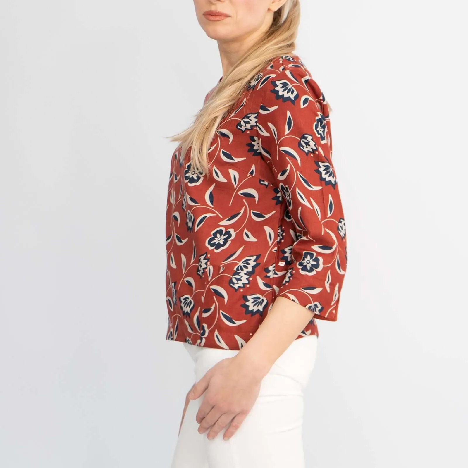Seasalt Harbour Gallery Floral Print 3/4 Sleeve Loose Top
