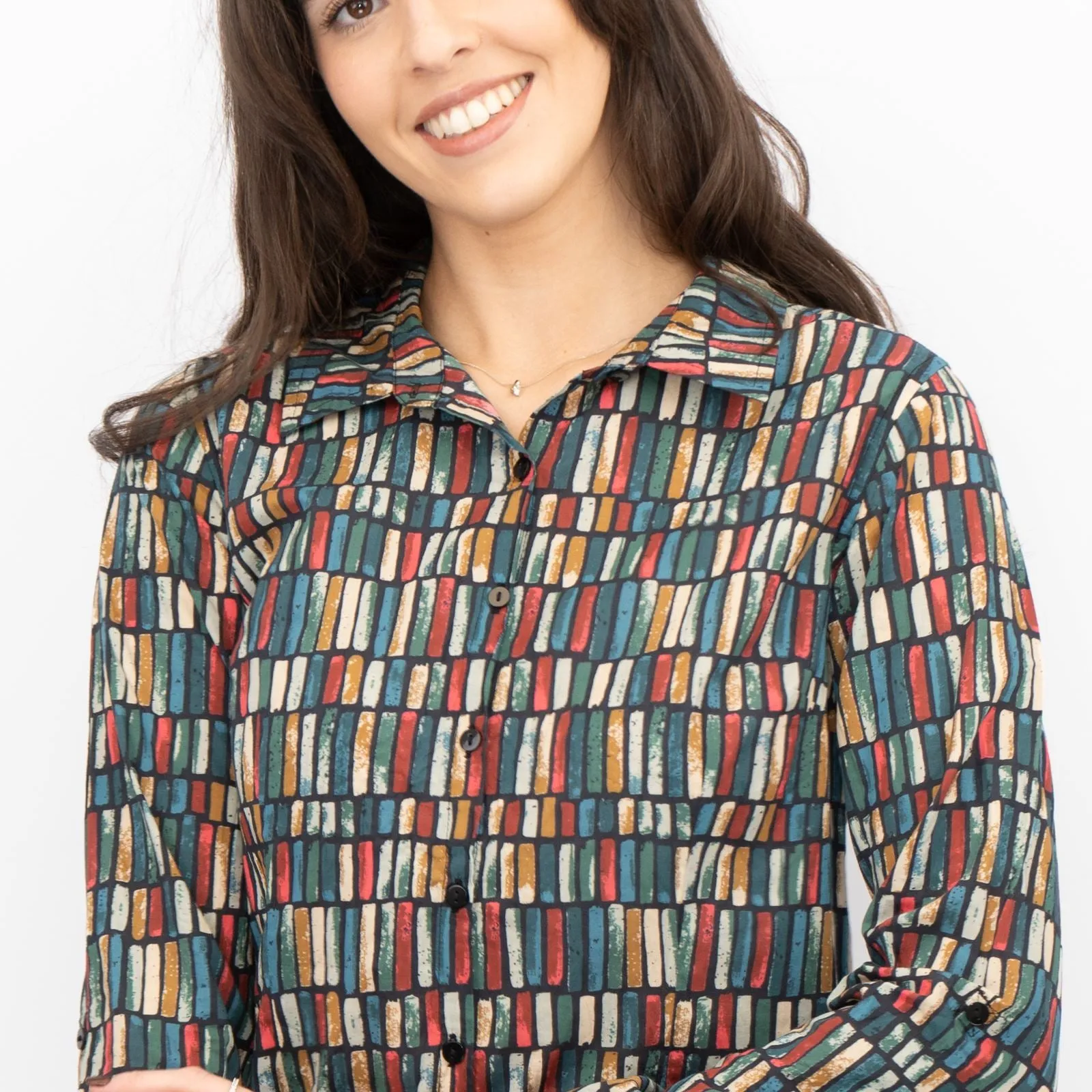 Seasalt Larissa Shirt Long Sleeve Teal Multicolour