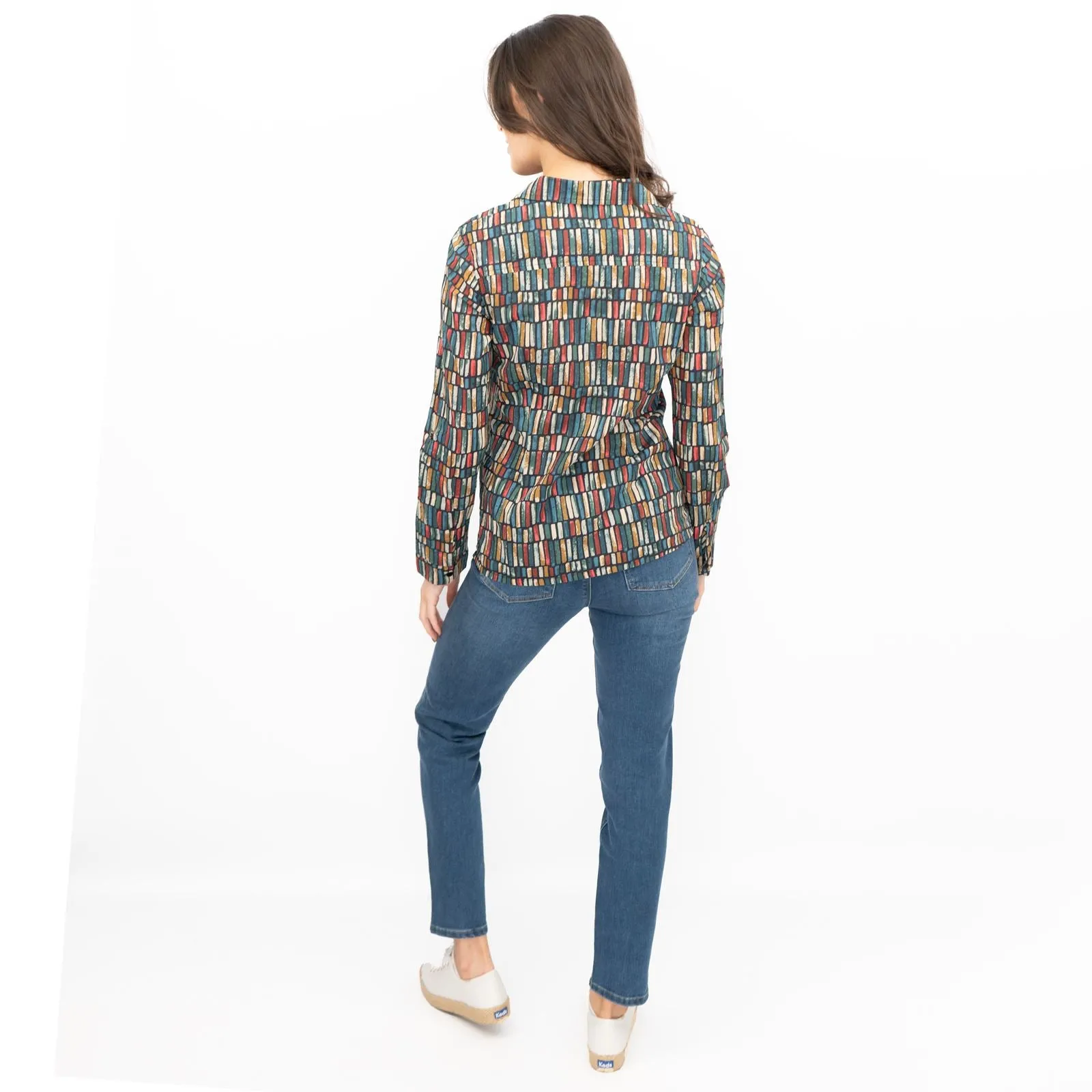 Seasalt Larissa Shirt Long Sleeve Teal Multicolour